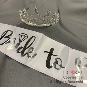 SET VINCHA Y BANDA BRIDE TO BE PLATA X 1